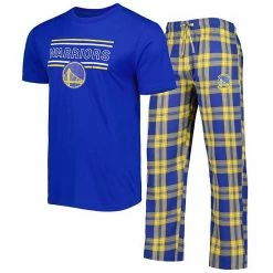 Buy ✨ Unbranded Men's Concepts Sport Royal/Gold Golden State Warriors Badge T-Shirt & Pajama Pants Sleep Set 🎁