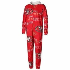 Outlet ⭐ Unbranded Men's Concepts Sport Scarlet San Francisco 49ers Windfall Microfleece Union Suit Pajamas ❤️