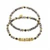 Cheapest 🎉 Unbranded Crystal & 18k Gold Plated Bead "Sister" Stretch Bracelet Duo Set 🔔