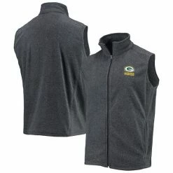 Buy ✨ Unbranded Men's Dunbrooke Gray Green Bay Packers Houston Fleece Full-Zip Vest 🎁