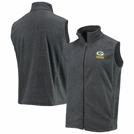 Buy โจ Unbranded Men's Dunbrooke Gray Green Bay Packers Houston Fleece Full-Zip Vest ๐ - Image 2