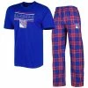 Brand new ⌛ Unbranded Men's Concepts Sport Blue/Red New York Rangers Badge T-Shirt & Pants Sleep Set ✔️