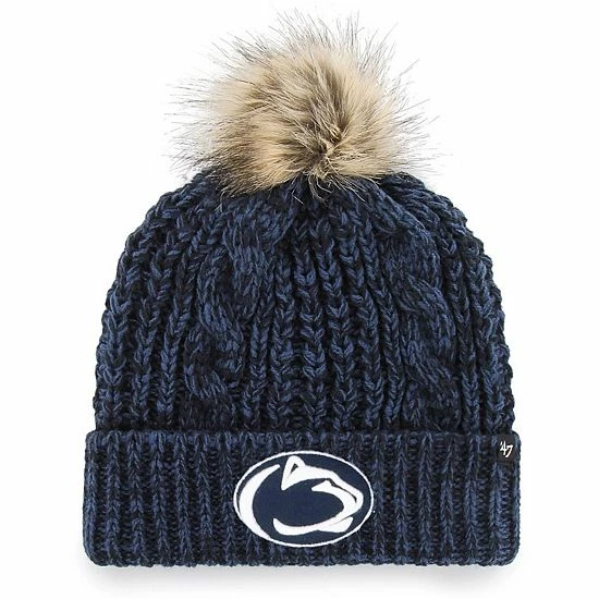 Discount 🎉 Unbranded 👩 Women's '47 Navy Penn State Nittany Lions Meeko Cuffed Knit Hat With Pom ⭐