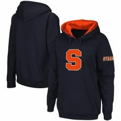 Outlet 👍 Unbranded 👩 Women's Navy Syracuse Orange Team Big Logo Pullover Hoodie ✔️