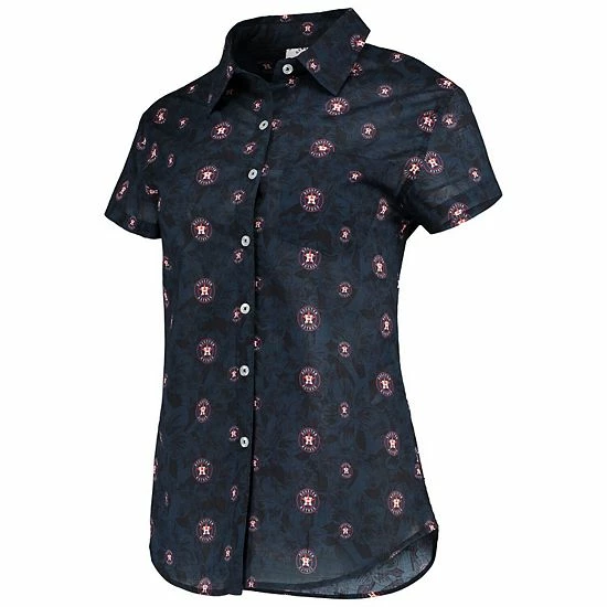 Outlet โญ Unbranded ๐ฉ Women's FOCO Navy Houston Astros Floral Button Up ๐ Shirt ๐ - Image 3