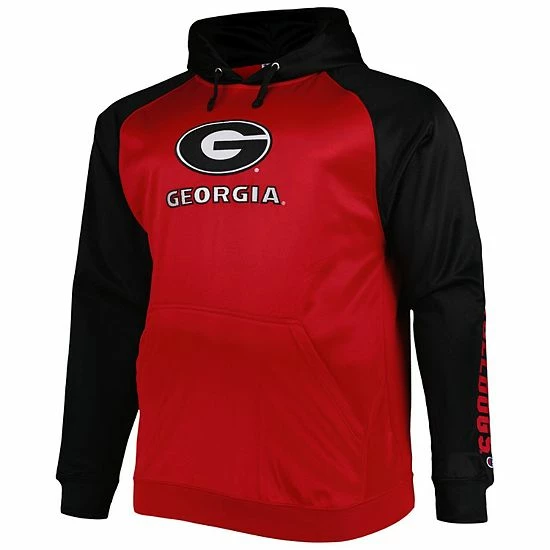 Cheap โญ Unbranded Men's Red Georgia Bulldogs Big & Tall Raglan Fleece Pullover Hoodie ๐ฏ - Image 3