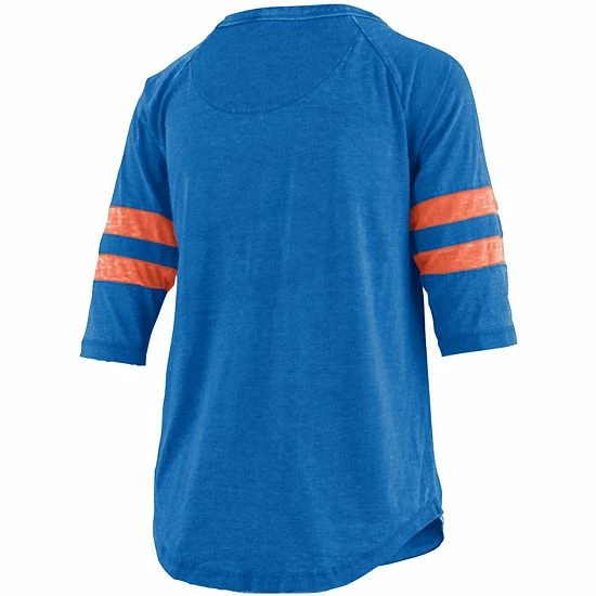 Wholesale โ๏ธ Unbranded ๐ฉ Women's Pressbox Royal Florida Gators Jade Vintage Washed 3/4-Sleeve Jersey T-Shirt โ - Image 2