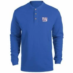 Best deal ⌛ Unbranded Men's Dunbrooke Royal New York Giants Logo Maverick Thermal Henley Long Sleeve T-Shirt 👏