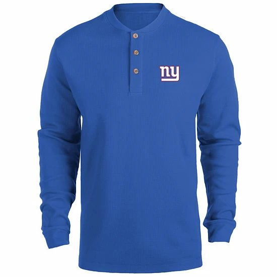 Best deal โ Unbranded Men's Dunbrooke Royal New York Giants Logo Maverick Thermal Henley Long Sleeve T-Shirt ๐