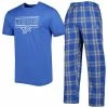 Hot Sale 🔥 Unbranded Men's Concepts Sport Blue/Silver Detroit Lions Badge Top & Pants Sleep Set ⌛
