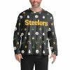 Outlet 👏 Unbranded Men's FOCO Black Pittsburgh Steelers Ugly Sweater Long Sleeve T-Shirt 🤩