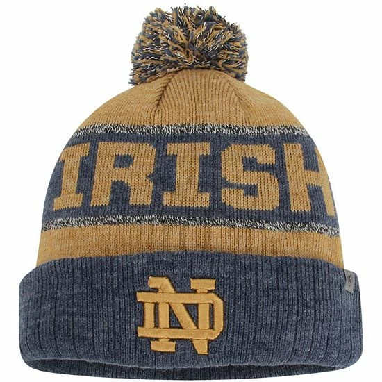 Promo 💯 Unbranded Youth Top Of The World Navy Notre Dame Fighting Irish Below Zero Cuffed Knit Hat With Pom 🌟 - Image 2