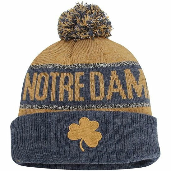 Promo 💯 Unbranded Youth Top Of The World Navy Notre Dame Fighting Irish Below Zero Cuffed Knit Hat With Pom 🌟 - Image 3
