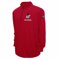 Wholesale 😀 Unbranded Men's Georgia Bulldogs Flow Thermatec Pullover Uga Red 🧨