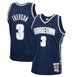 Outlet 🔔 Unbranded Men's Mitchell & Ness Allen Iverson Navy Georgetown Hoyas 1995-96 Swingman Replica Jersey 🛒