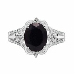 Wholesale 🌟 Unbranded Sterling Silver 1/10 Carat T.W. Diamond & Onyx Oval Ring 🥰
