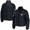 Coupon 🌟 Unbranded 👩 Women's WEAR By Erin Andrews Black Kansas City Chiefs Puffer Full-Zip Jacket 🔔