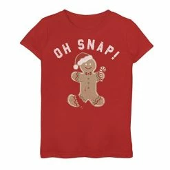 Wholesale 🔥 Unbranded 👧 Girls 7-16 "Oh Snap" Gingerbread Graphic Tee 👍