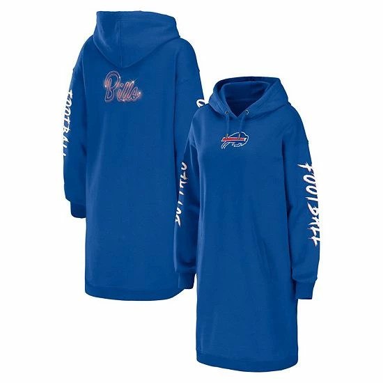 Coupon ❤️ Unbranded 👩 Women's WEAR By Erin Andrews Royal Buffalo Bills Hoodie 👗 Dress ⌛