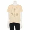Deals 👍 Unbranded Juniors' Floral Skeleton & Raining Stars Graphic Tee 👍