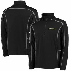 Cheapest 🔔 Unbranded Men's Columbia Golf Black Oregon Ducks Shotgun Omni-Wick Quarter-Zip Pullover Jacket ⌛