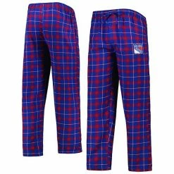 Wholesale 🌟 Unbranded Men's Concepts Sport Blue/Red New York Rangers Ledger Flannel Sleep Pants 😉