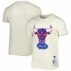 New 🧨 Unbranded Men's Mitchell & Ness Cream Chicago Bulls Hardwood Classics Americana Freedom T-Shirt 🎁