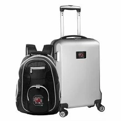 Promo 😉 Unbranded South Carolina Gamecocks Deluxe Hardside Spinner Carry-On Luggage & 🎒 Backpack Set Scr Black 💯