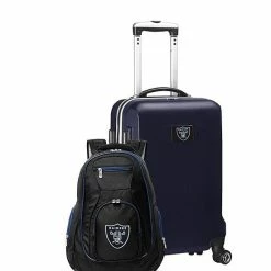 Budget 😀 Unbranded Las Vegas Raiders Deluxe Hardside Spinner Carry-On & 🎒 Backpack Set Lvr Black 👍