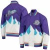 Promo ✨ Unbranded Men's Utah Jazz Purple Mitchell & Ness Hardwood Classics 75th Anniversary Authentic Warmup Full-Snap Jacket 🔥