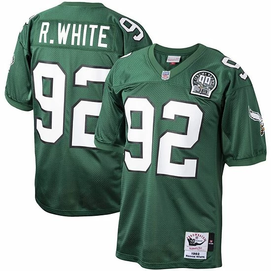 Best deal ⌛ Unbranded Men's Mitchell & Ness Reggie White Kelly Green Philadelphia Eagles 1992 Authentic Throwback Retired Player Jersey 👏