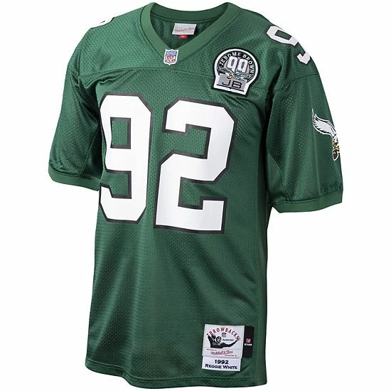 Best deal ⌛ Unbranded Men's Mitchell & Ness Reggie White Kelly Green Philadelphia Eagles 1992 Authentic Throwback Retired Player Jersey 👏 - Image 3