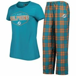 Best reviews of ✨ Unbranded 👩 Women's Concepts Sport Aqua/Orange Miami Dolphins Badge T-Shirt & Pants Sleep Set ⌛