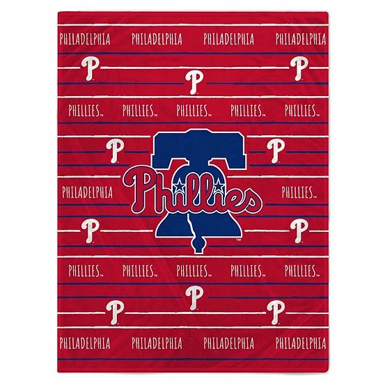 New ๐ Unbranded Philadelphia Phillies 60'' X 80'' Logo Stripe Flannel Fleece Blanket ๐