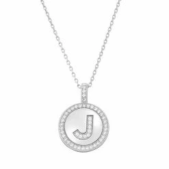 Hot Sale 🤩 Unbranded Sterling Silver Cubic Zirconia Initial Pendant Necklace ❤️