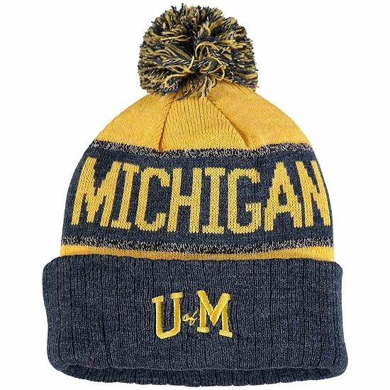 Hot Sale ๐ Unbranded Youth Top Of The World Navy Michigan Wolverines Below Zero Cuffed Knit Hat With Pom ๐คฉ - Image 3