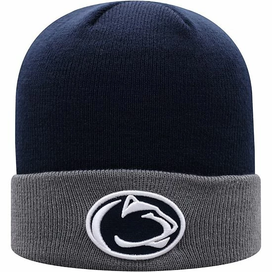 Discount ๐ Unbranded Men's Top Of The World Navy/Gray Penn State Nittany Lions Core 2-Tone Cuffed Knit Hat ๐