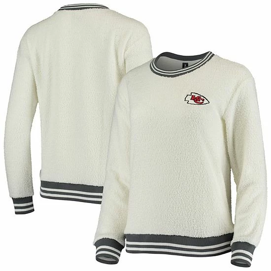 Hot Sale 👏 Unbranded 👩 Women's Concepts Sport Cream/Charcoal Kansas City Chiefs Granite Knit Pullover Sweatshirt ✨ - Image 2