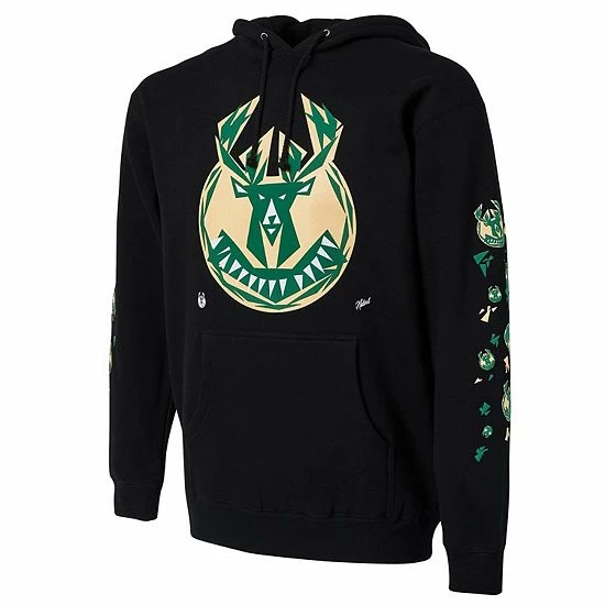 Top 10 ๐ Unbranded Men's NBA X Naturel Black Milwaukee Bucks No Caller ID Pullover Hoodie โ๏ธ - Image 3