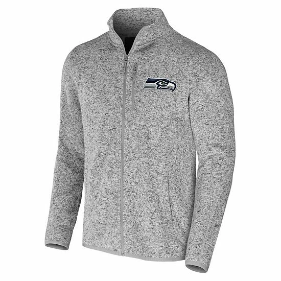 Promo ⌛ Unbranded Men's NFL X Darius Rucker Collection By Fanatics Heather Gray Seattle Seahawks Fleece Full-Zip Jacket ✔️ - Image 3