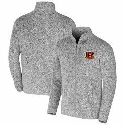 New 🌟 Unbranded Men's NFL X Darius Rucker Collection By Fanatics Heather Gray Cincinnati Bengals Fleece Full-Zip Jacket 😉