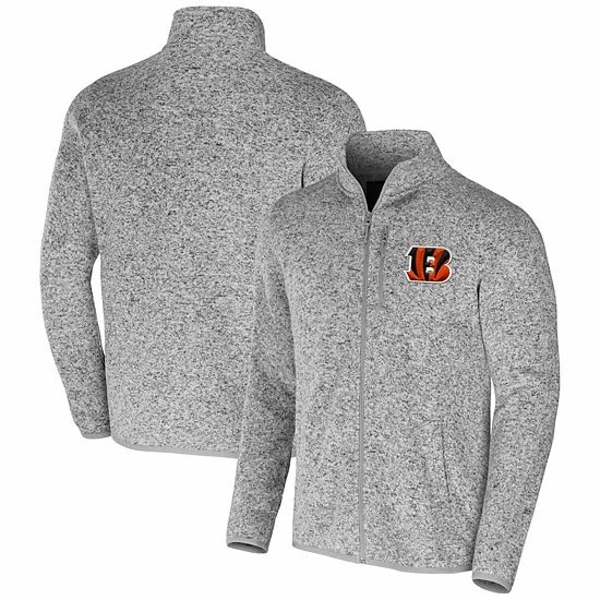 New 🌟 Unbranded Men's NFL X Darius Rucker Collection By Fanatics Heather Gray Cincinnati Bengals Fleece Full-Zip Jacket 😉 - Image 2