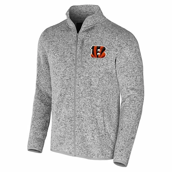 New 🌟 Unbranded Men's NFL X Darius Rucker Collection By Fanatics Heather Gray Cincinnati Bengals Fleece Full-Zip Jacket 😉 - Image 3