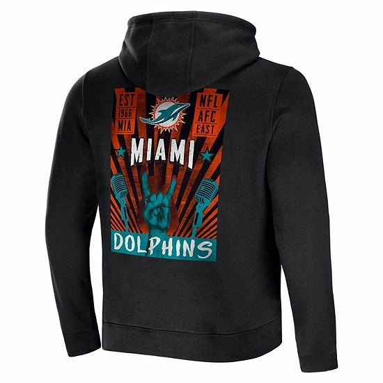 Budget ⭐ Unbranded Men's NFL X Darius Rucker Collection By Fanatics Black Miami Dolphins Rocker Full-Zip Hoodie 👍 - Image 4