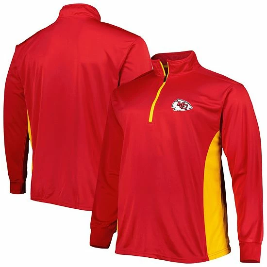 Buy ๐ Unbranded Men's Red/Gold Kansas City Chiefs Big & Tall Quarter-Zip Jacket โ - Image 2