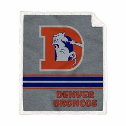 Hot Sale 😍 Unbranded Denver Broncos 50'' X 60'' Vintage Triple Stripe Sherpa Blanket 💯