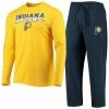 Buy ✨ Unbranded Men's Concepts Sport Navy/Gold Indiana Pacers Long Sleeve T-Shirt & Pants Sleep Set 🥰
