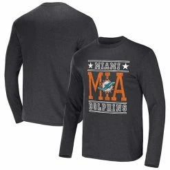 Wholesale 🔥 Unbranded Men's NFL X Darius Rucker Collection By Fanatics Heathered Charcoal Miami Dolphins Long Sleeve T-Shirt 🤩