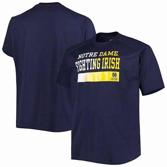 Budget 🎁 Unbranded Men's Navy Notre Dame Fighting Irish Big & Tall Raglan T-Shirt 😀 - Image 2