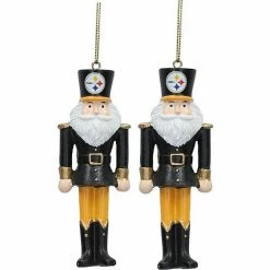 Flash Sale 🎉 Unbranded Pittsburgh Steelers 2-Pack Santa Nutcracker Ornament Set 💯